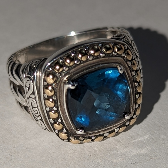Bali Designs, Robert Manse 3.9ct London Blue Topaz Sterling Silver 18k accents - Picture 6 of 7